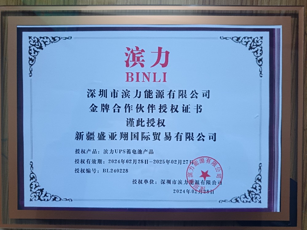 滨力授权书